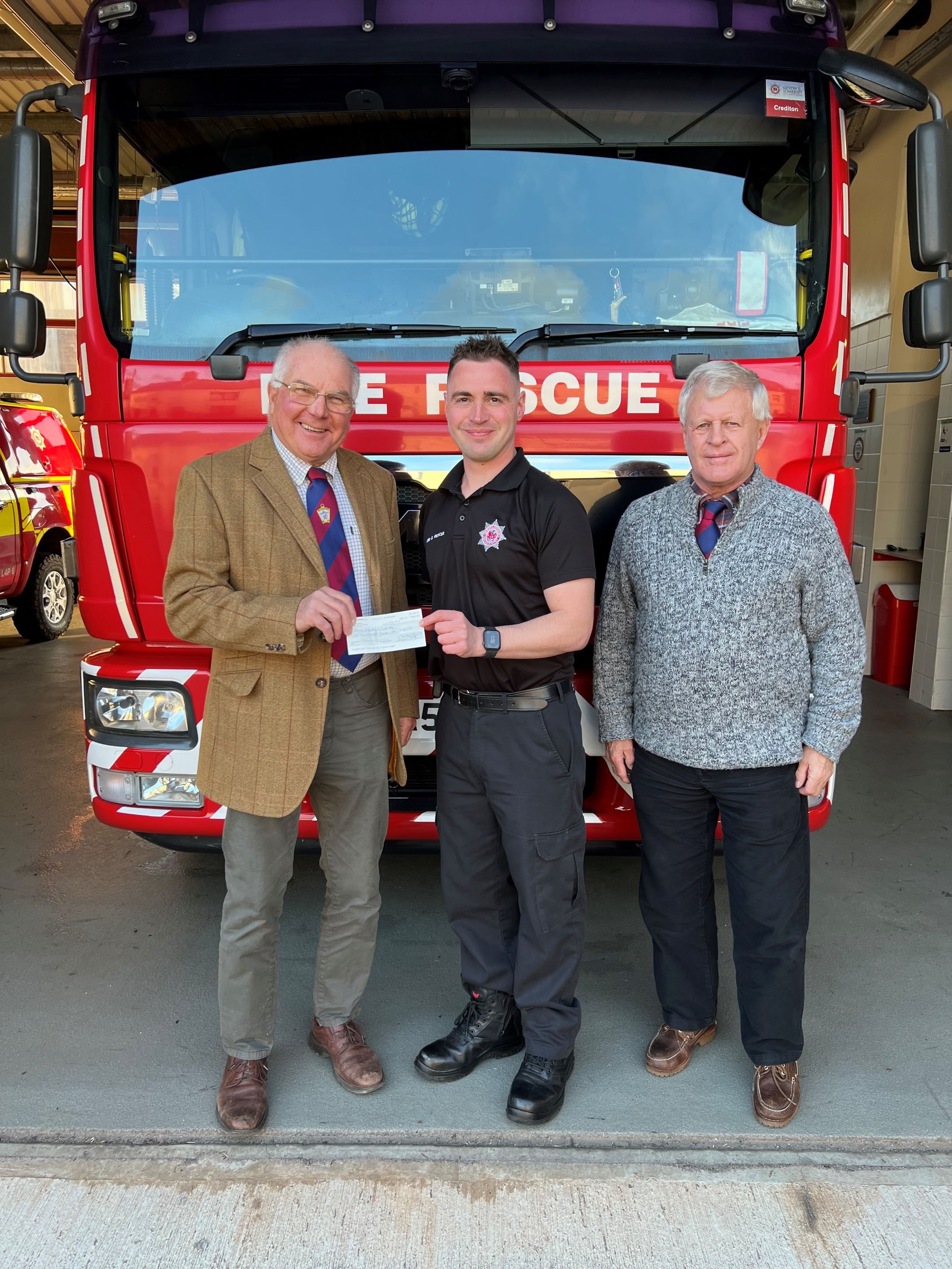 Fire Service Charity cheque presentation
